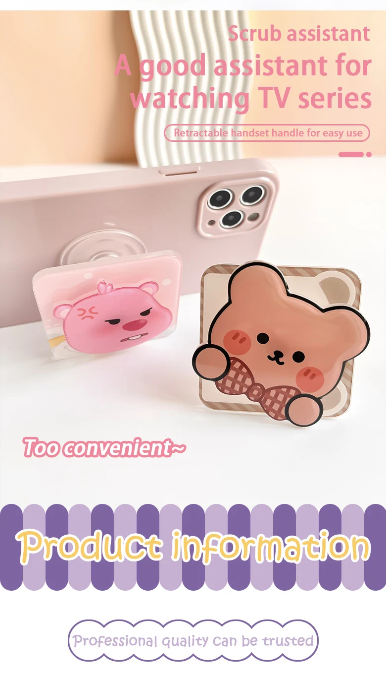 360 Degree Rotation Acrylic Phone Grip Custom Lazy Desktop Phone Socket