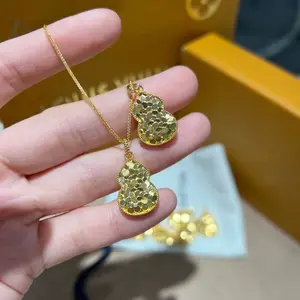 2026 Exquisite 18K Gold Plated Figaro Chain Necklace for Women Bohemian Ball Pendant Jewelry for Anniversary