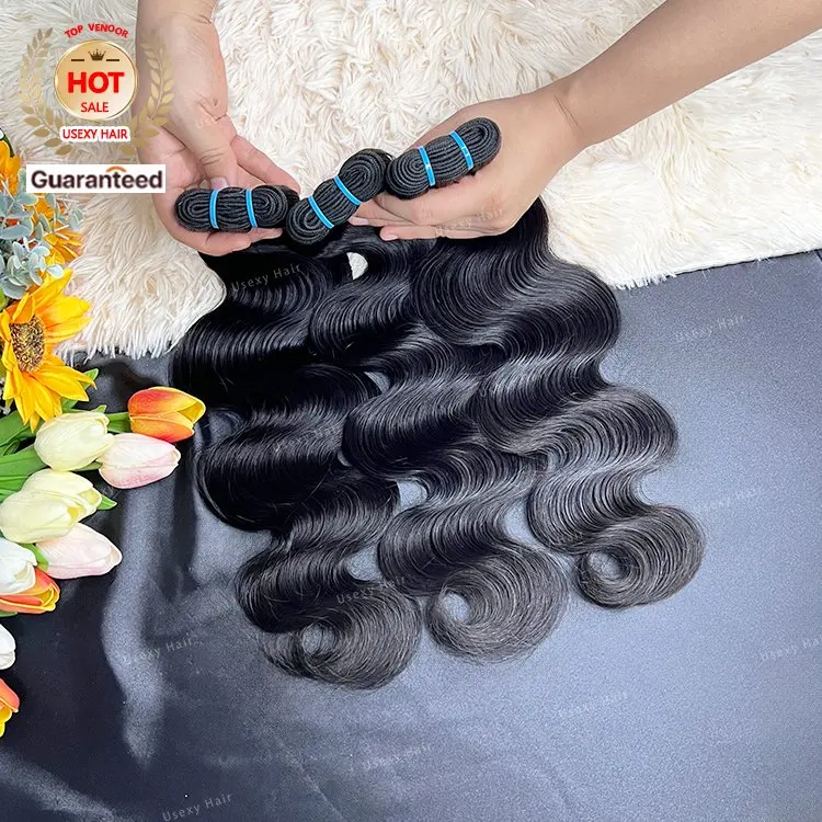 30 Inch Body Wave Human Hair Bundle, Virgin Indian Hair, Sew-In Extension Body Wave Human Hair Bundles 6-30 Inch Water Wave 1/3/4  main image 4