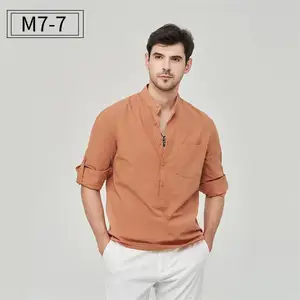 Henry Men's Formal Wear Twill Cotton Art Long-Sleeved Shirts for Spring and Summer Anti-Wrinkle Casual Style