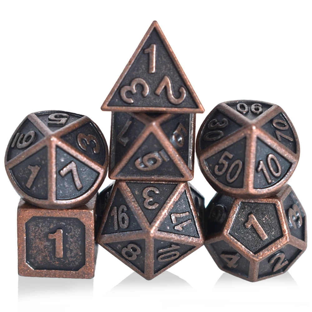 7pc Set Bulk Polyhedral Dice Dnd Dice Set, High Quality Custom Metal Poly.....