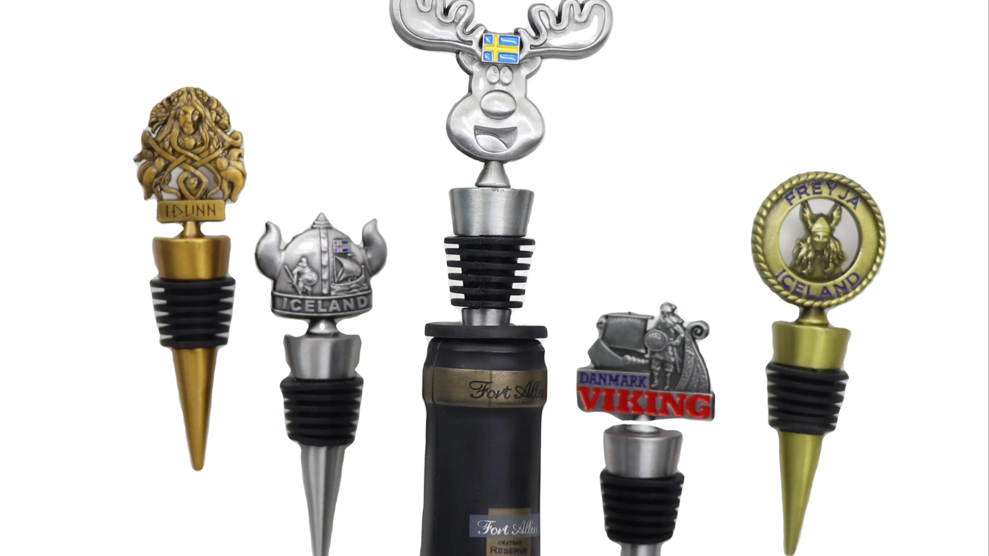 Champagne Red Wine Drink Stoppers Bottle Stopper Engraved Cork Metal