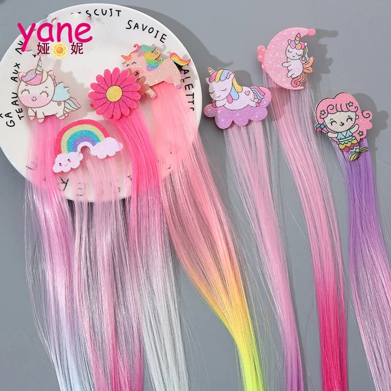 Заколки для волос градиентных цветов, заколки для волос в виде единорога для вечеринки, аксессуары для волос