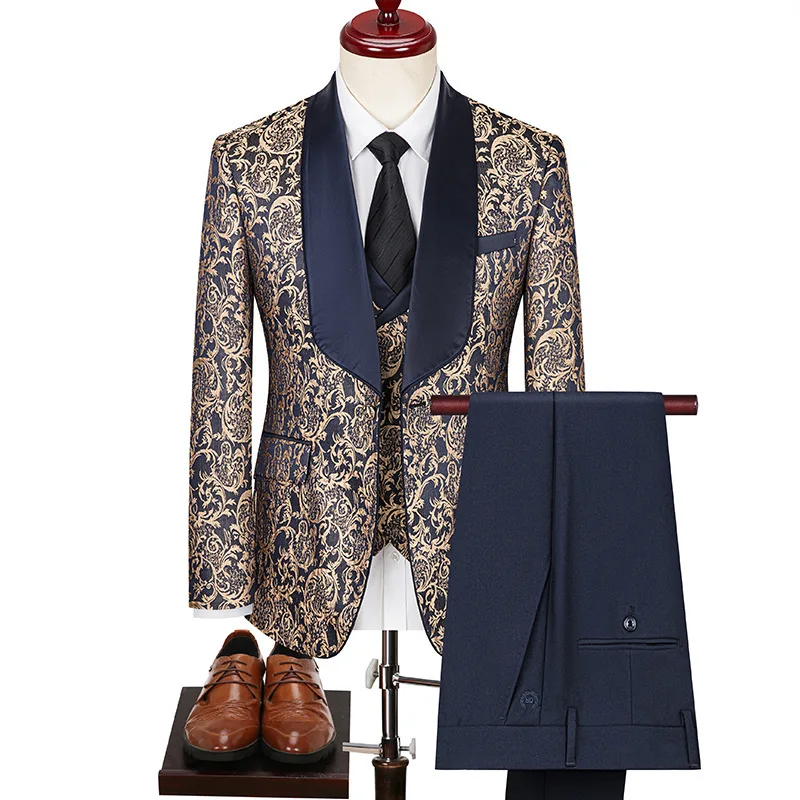 2024 High Quality African Men's Suits  3 Pieces British Handsome High-density Men's Suit aperçu 2