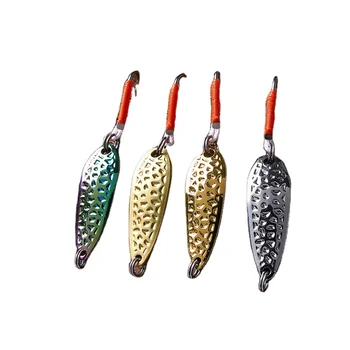 Pure Copper Fly Bait with Iron Plate and Stream Hooks White Strip for Freshwater & Seawater Fishing – Hooks – view 2