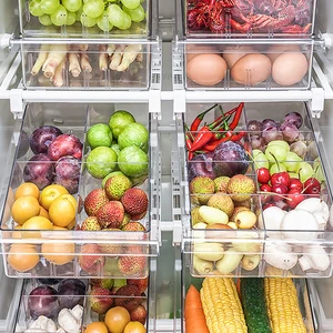 Mini Fridge Organizer Bins with Handle Pull-Out Refrigerator Storage Drawers for Food Storage Mini Refrigerator Drawer Organizer