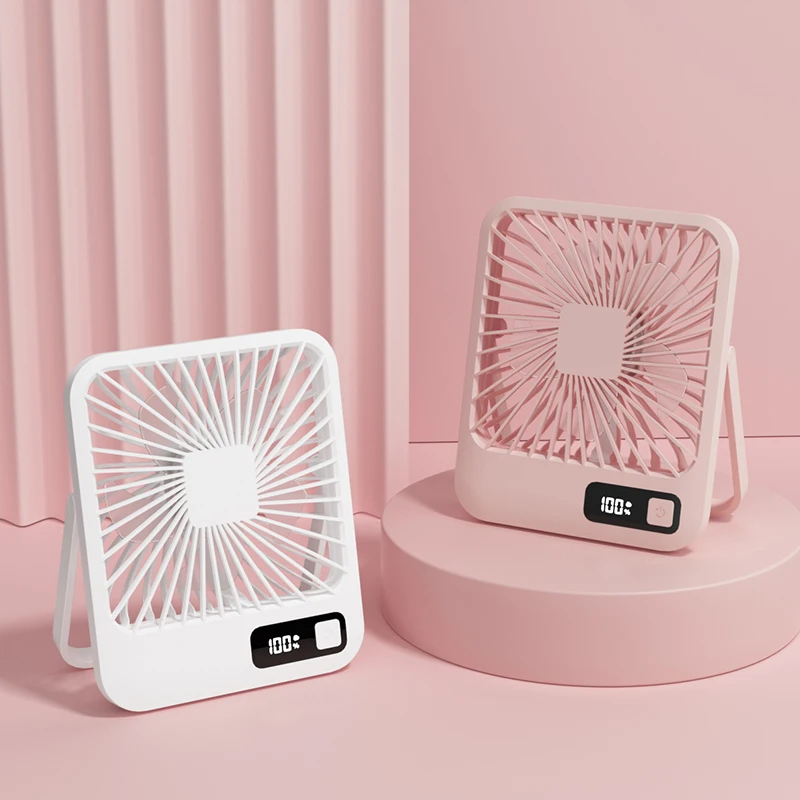 Portable Digital Display Rechargeable Table Fan
