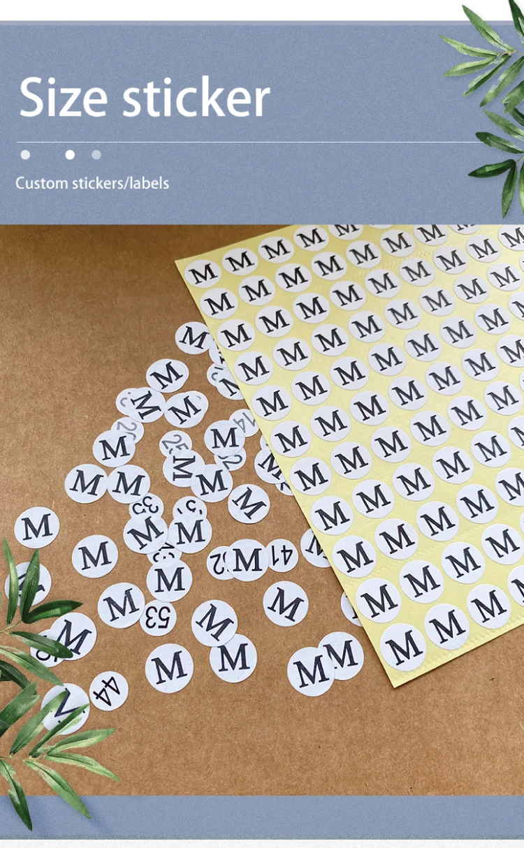 Original Factory Embroidery Stickers Small Garment Socks Label Size Sticker