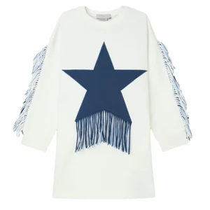 Customizable Hot Sale Girls Spring Autumn Warm Long Sleeves Fringe Long Sweatshirt Dress for Girls