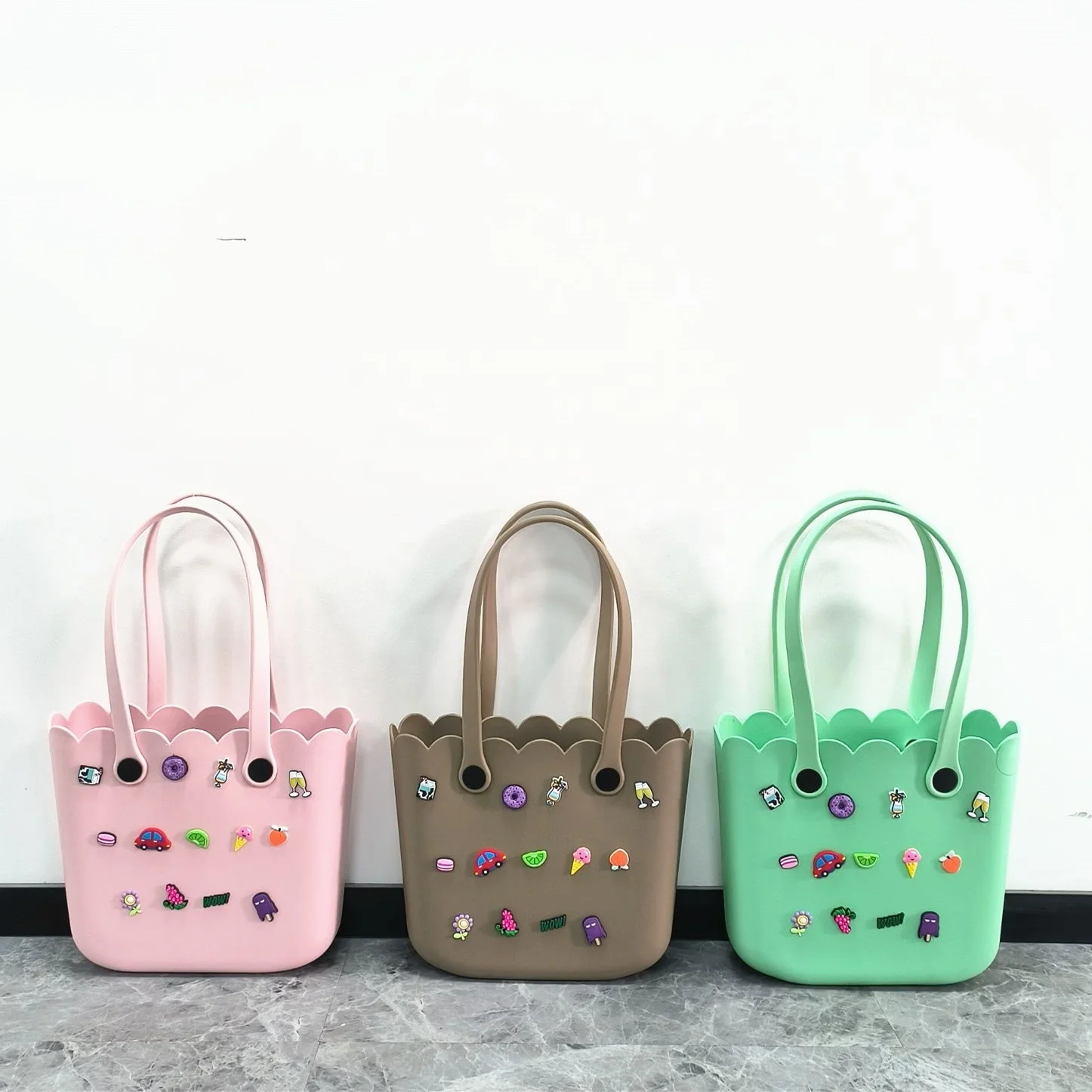 Rubber Silicone Summer Beach Tote Bag with Holes Candy EVA