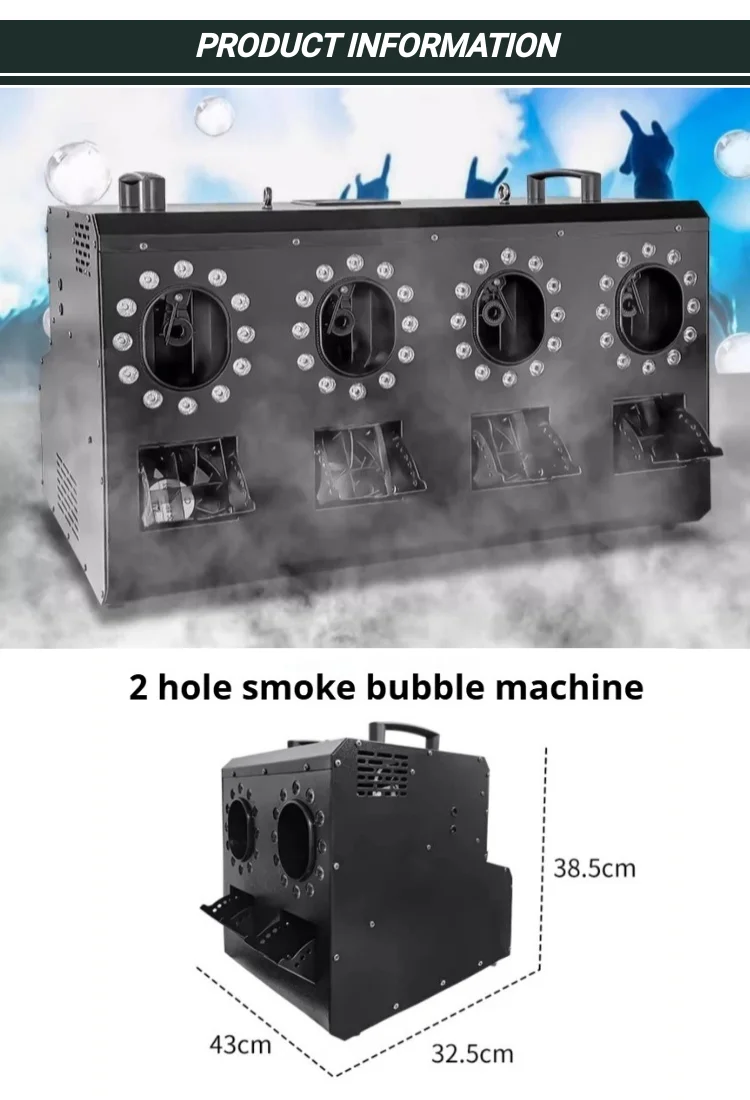 Fog Bubble Machine with LED Smoke Machine 3000W RGBW Color DMX512 for Parties Weddings Concerts Stage Lighting Effects DJ