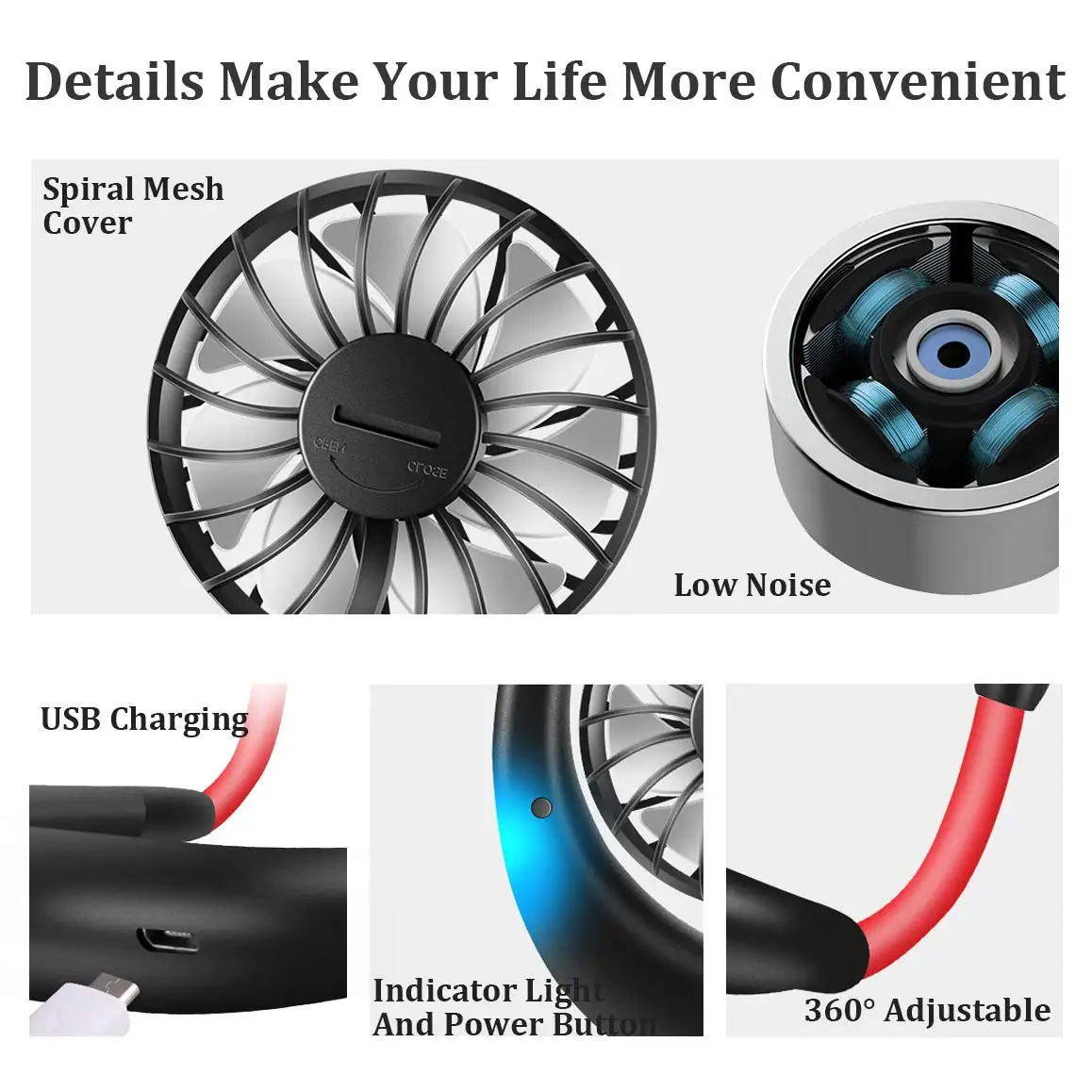 Перезаряжаемый спортивный вентилятор 360
