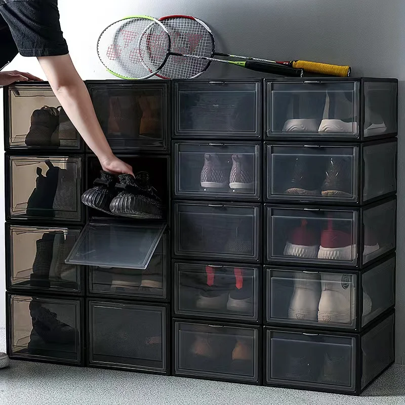 Dropship Plastic Stackable Shoe Storage Organizer For Closet