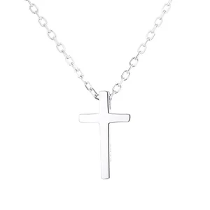 Fine Jewelry Women Pendant Necklace High Quality Solid 925 Sterling Silver Cross Necklace