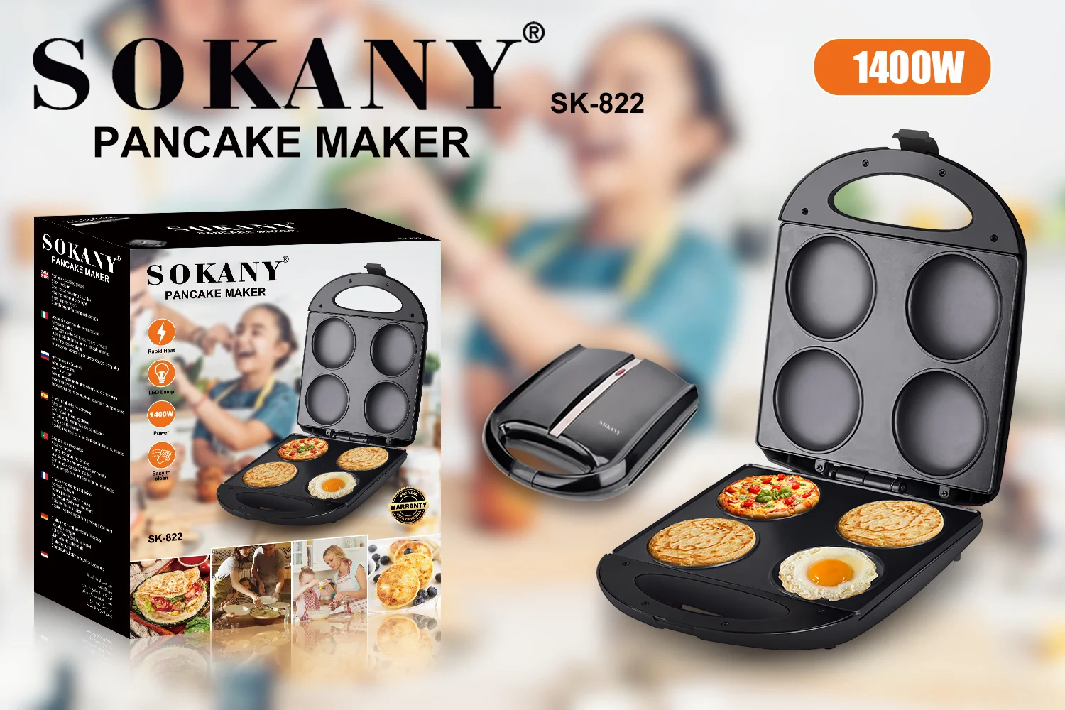 LIANQIAN Commercial 25PCS Multifunction Mini Pancakes Maker