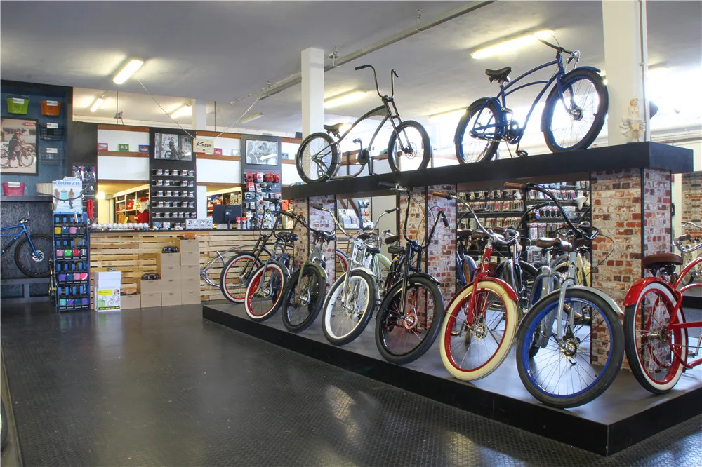 Modern Bicicletas Store Furniture Retail Design Custom Commercial City  Cycling Wooden Fixtures Bike Shop Display Rack
