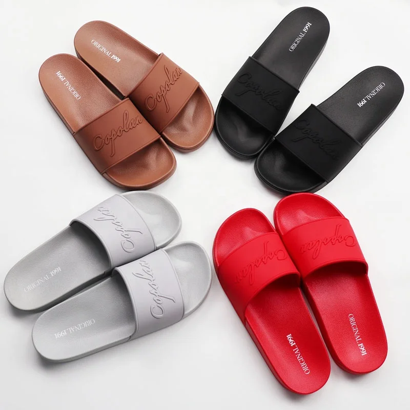 Source PU PVC men designer custom flip flops unisex slides,luxury rubber  custom slipper sliders sandals footwear men with logo on m.