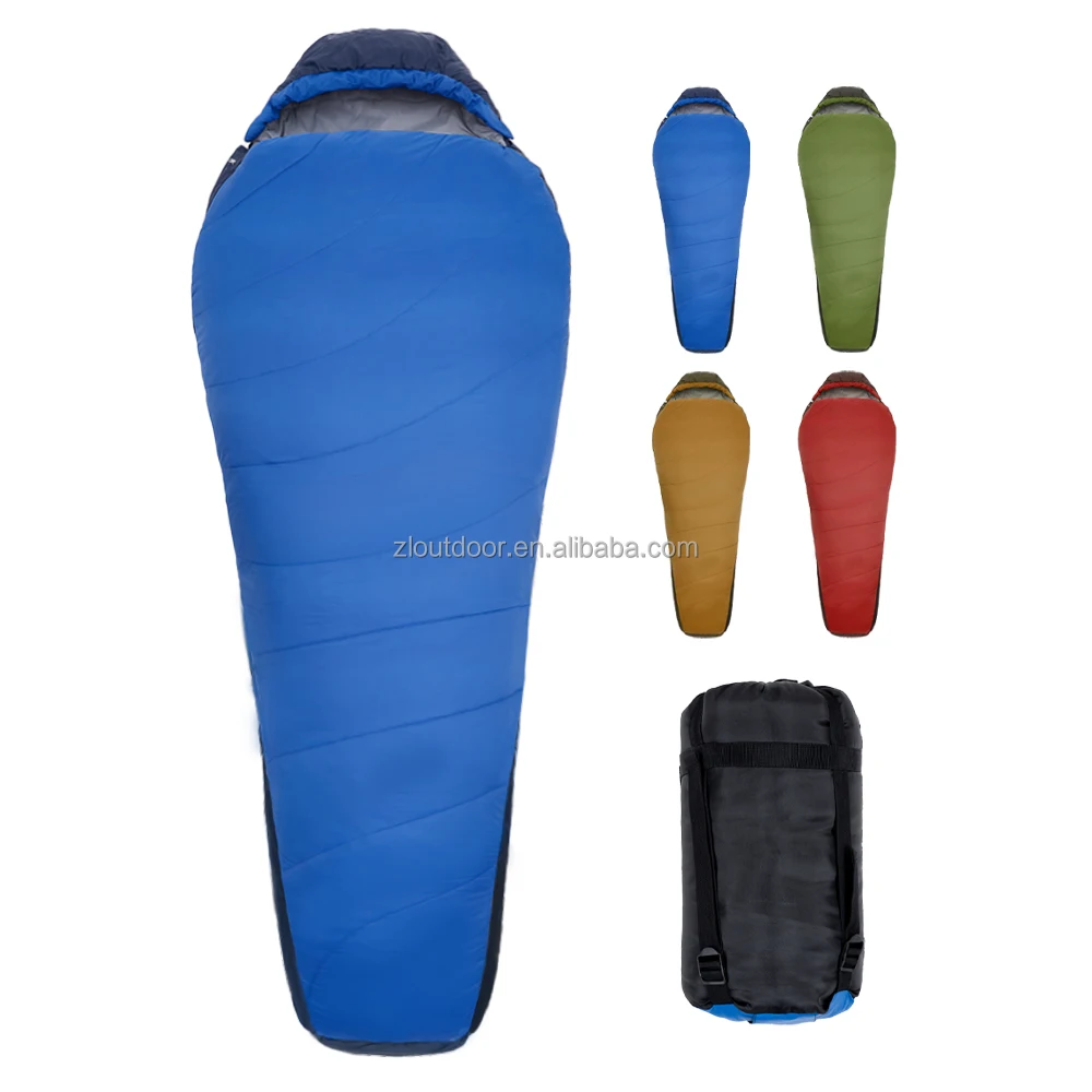 3 Seasons Lightweight Portable Waterproof Camping Mummy Nylon Sleeping Bag with Compression Bag