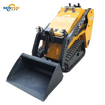 23 HP rated load 400 kg Mini skid steer loader rubber tracks with attachments  High Loading Wheel Mini Skid Steer Loader
