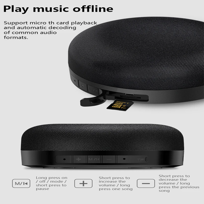 Portable Mini Subwoofer Wireless BT 5.0 TWS Speaker USB Stereo Sound Music Box Outdoor Motorcycle Bike Mini Speaker