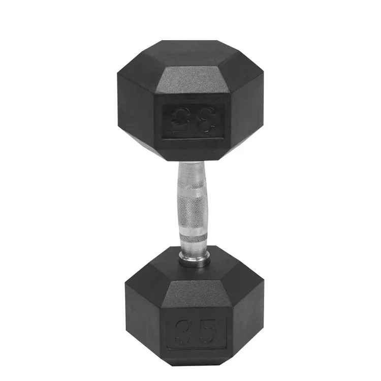 Custom Home Gym Dumbbell Black Cast Iron With Black Hex Rubber Coating ...