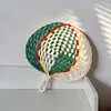 Verde con hoja de girasol blanca, asa de 30/35 cm con anilla.