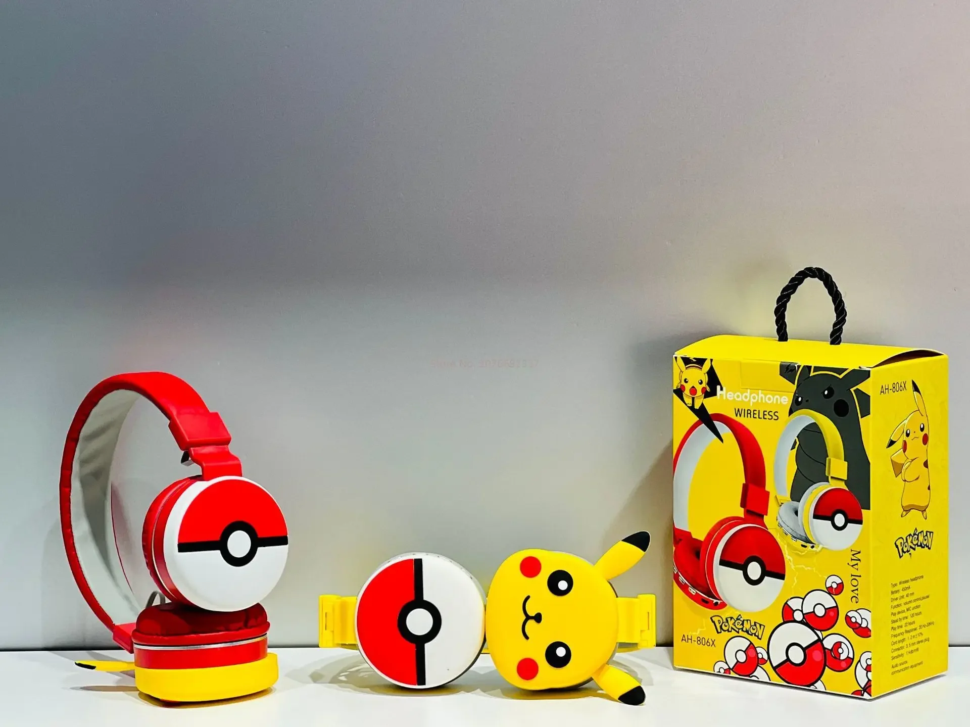 Pokemon Pikachu Bluetooth Headphone Wireless Headsets Anime Cartoon ...