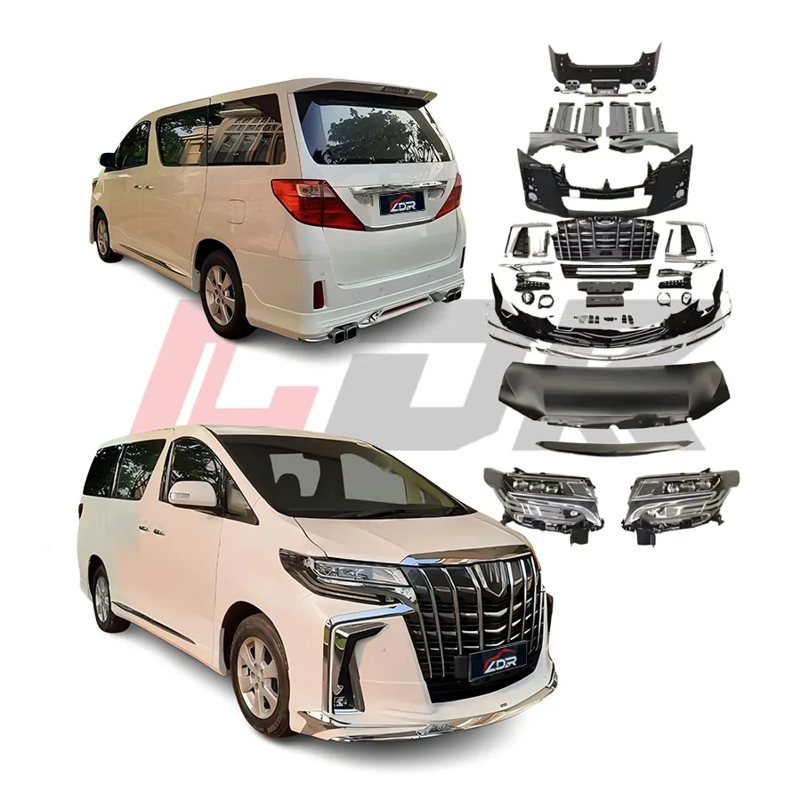 High Quality LDR Black Body Kit for for Alphard 20 Series 2008-2014 & Anh30/35 Series Upgrade PP Material Bolt-On New