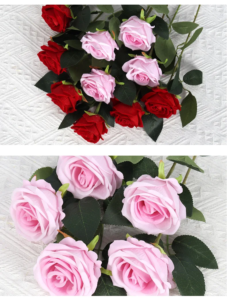 Wholesale Wedding Decor Customized Bulk Silk White Multicolor Roses 5cm