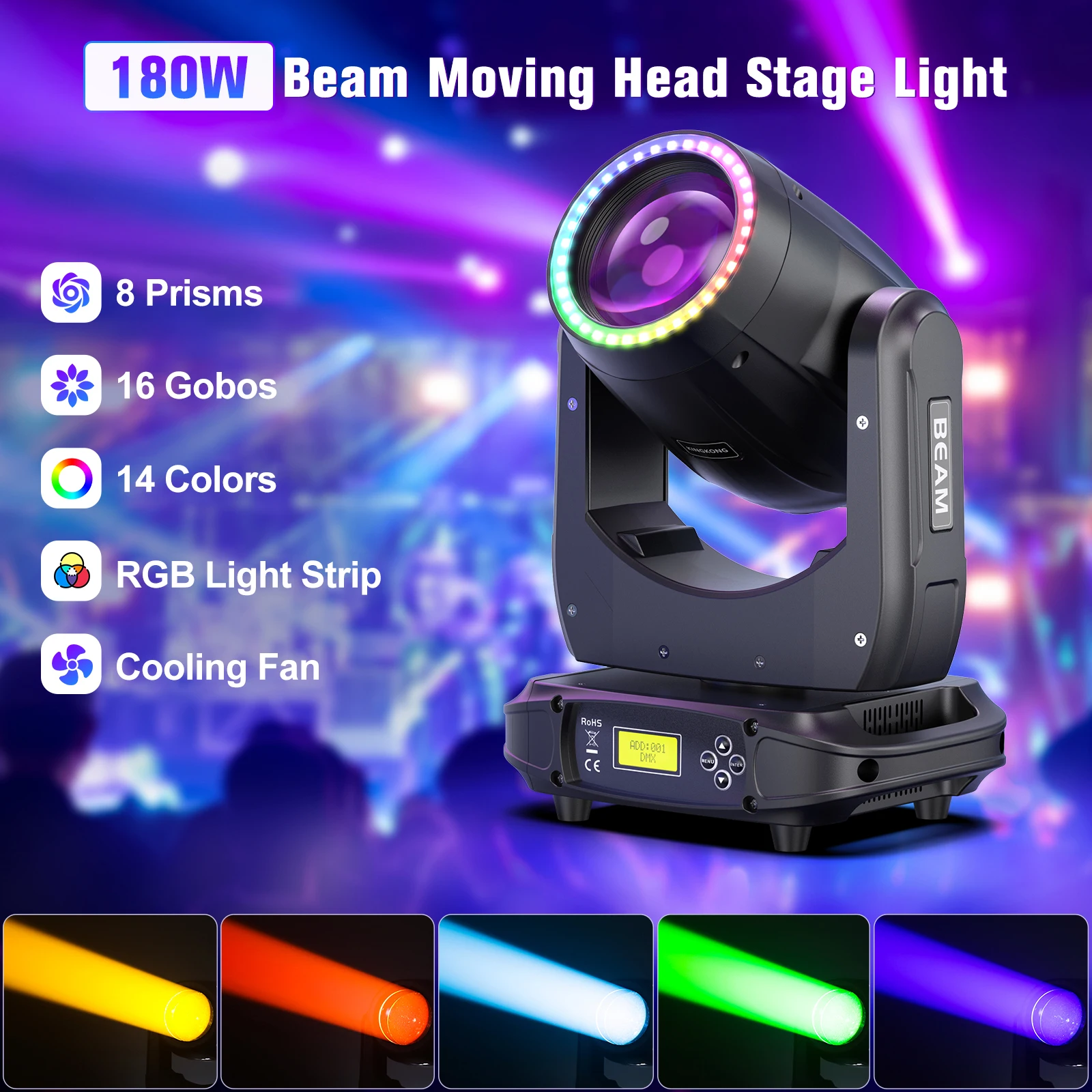 ZQ02241 - 180W Ultra Bright Moving Head Lights for Parties