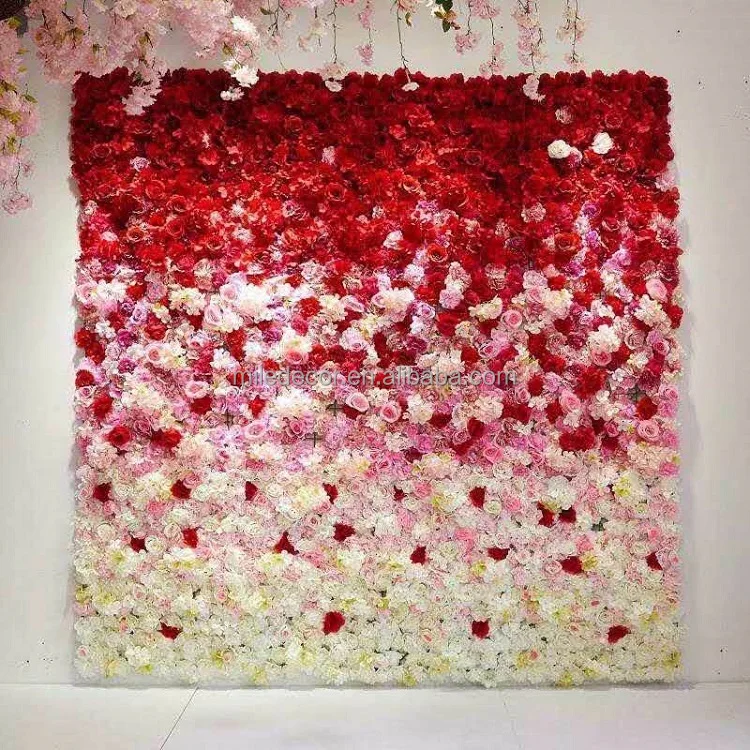 Wholesale Silk Hydrangea Flower Wall Backdrop Artificial Flower Wall