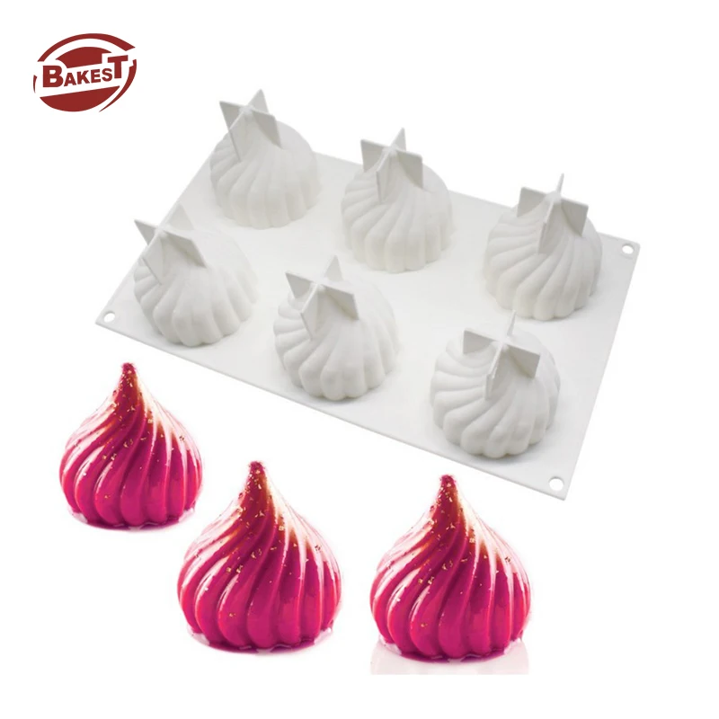 6 Holes Durable With Decorating Baking Pan Silicon Cavity Nonstick Sphere Easy Release for DIY Cake Tools Chocolate  Mousse Mold