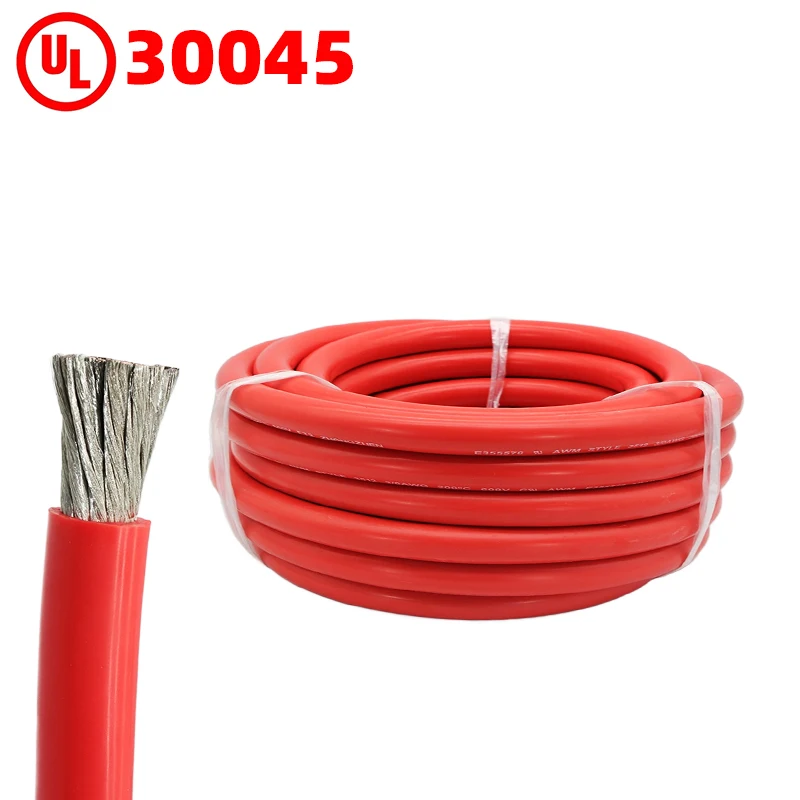 UL 30045 Custom Flexible Silicone Insulated 10 12 14 16 AWG Electric  14 AWG Copper Stranded Conductor 16mm Overhead 600V Cable