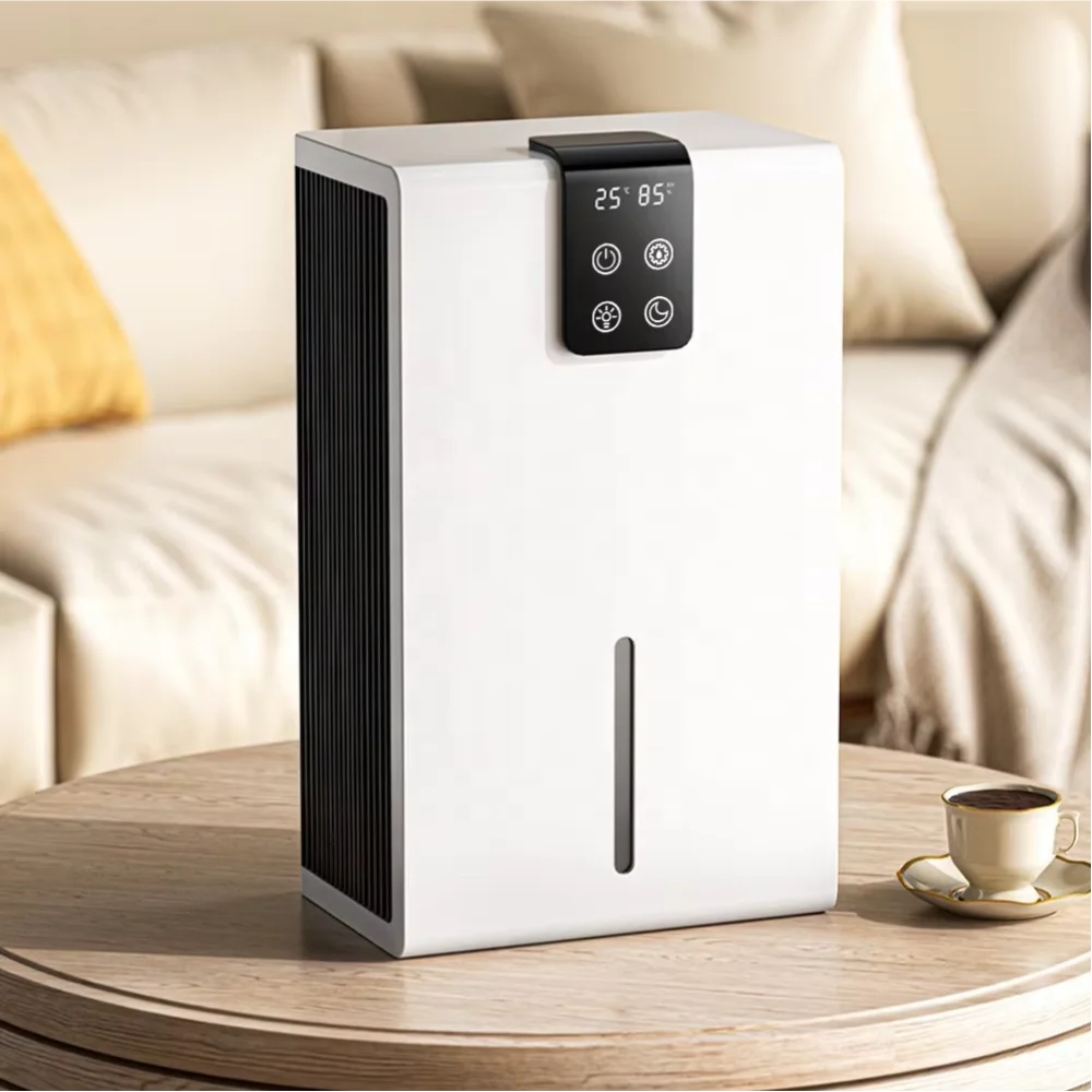 Compact Electric Dehumidifier with External Touch Control Water Level Indicator Sleep Mode Quiet Moisture Absorber for Bedroom 3