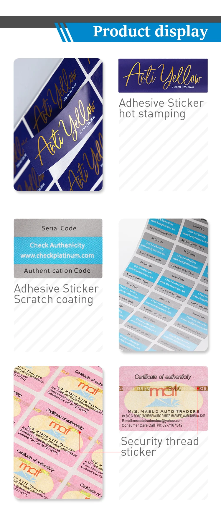 Custom Vinyl Sticker Printing Labels Glossy Transfer Stickers Etiquetas ...