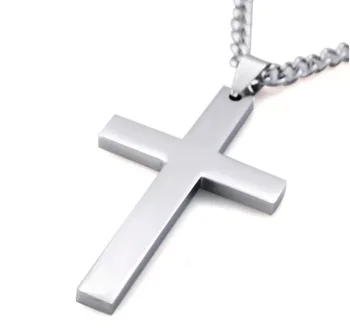 Stainless Steel Silver Golden Black Cross Necklace Small Cross Pendant Necklace for Men and Boy