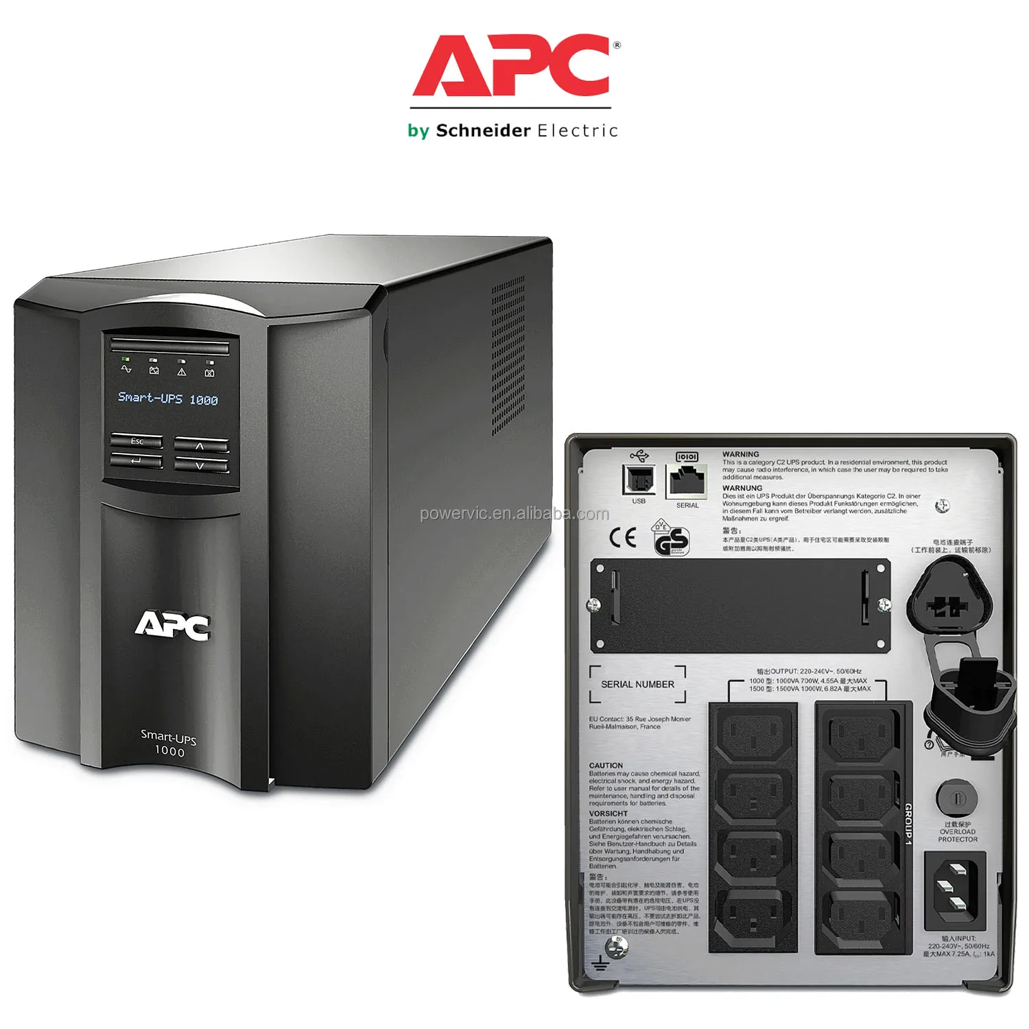 Hot Selling APC UPS 1000VA Online Smart SMT1000I 1kVA 700W LCD APC Smart-UPS with Lead Acid Battery for Data Center
