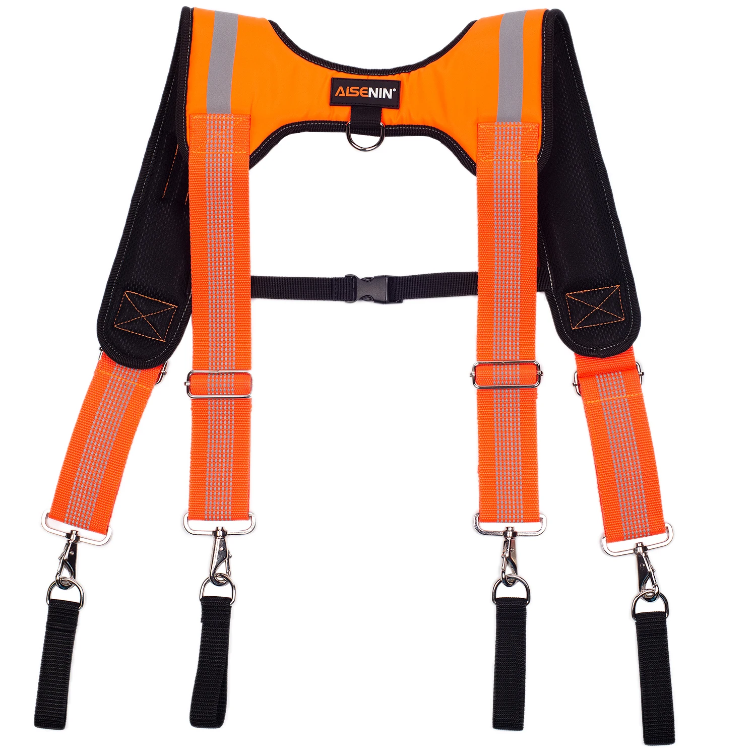 Reflective Safety Suspenders|Work Suspenders with Hi Viz Reflective Strip Hold Up Tool Belt Suspenders 