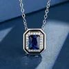 Blue pointed crystal pendant with chain