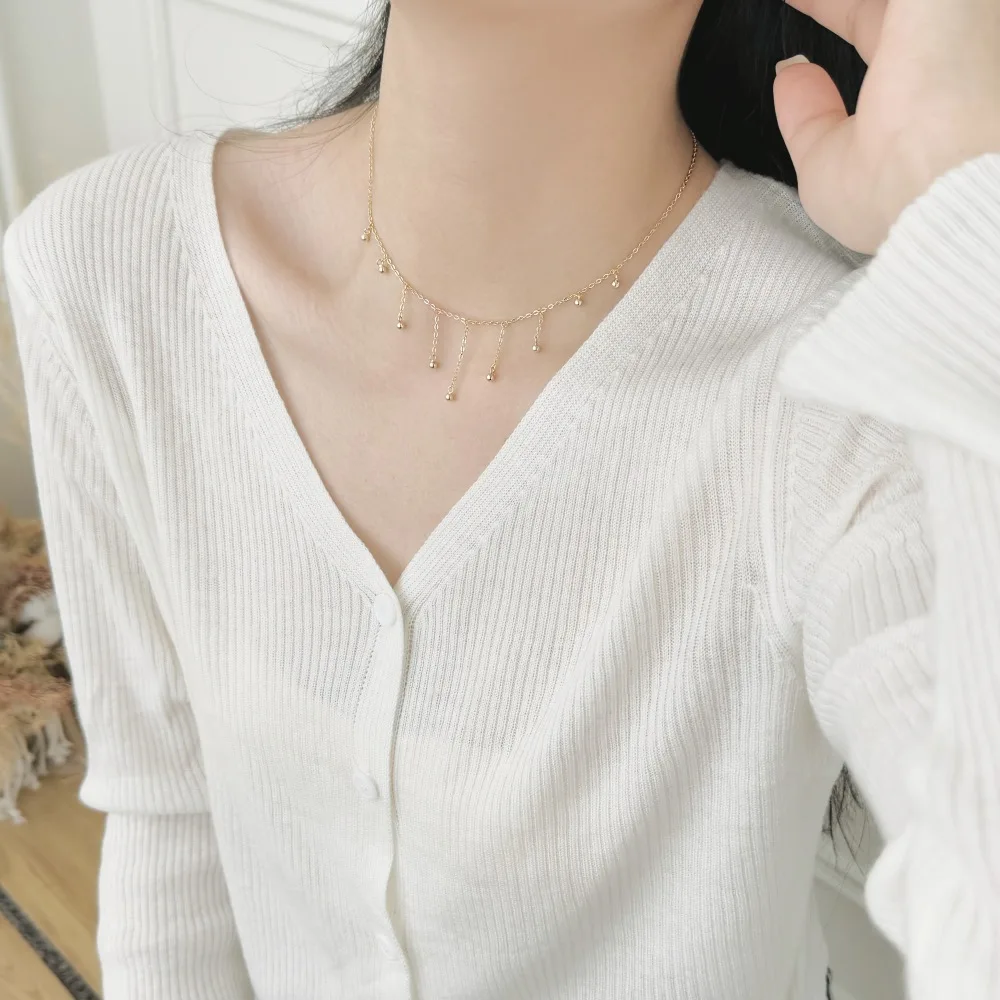 KAKODIY new fashion jewelry 925 sterling silver chain tassel necklace beads tassel pendant necklace customizable jewelry detail 6