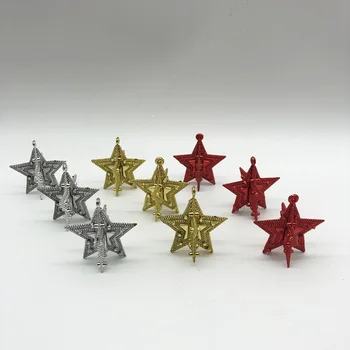 Five-pointed indoor Artificial Small Mini colorful hanging folding paper Shining decor christmas 3D star plastic tree