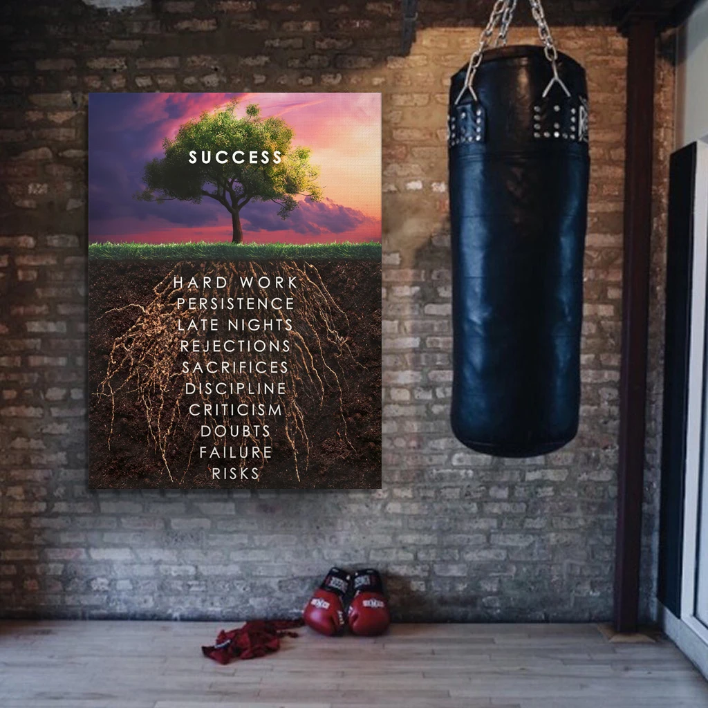 Inspirational Canvas Painting Success Motivation Always Keep Positive Quotes Poster and Canvas Wall Art Pictures for Office
