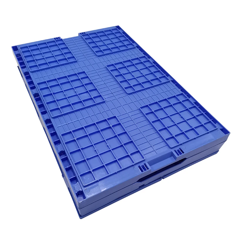 Transport 40L 50L 60L Eurobox Plastic Folding Crate Turnover Euro Eu Box Foldable Storage Attached Cover with Lid