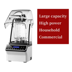Electric 1800W High Performance Commercial Blender Smoothie Maker with Soundproofing Cover for Household & Hotel Use