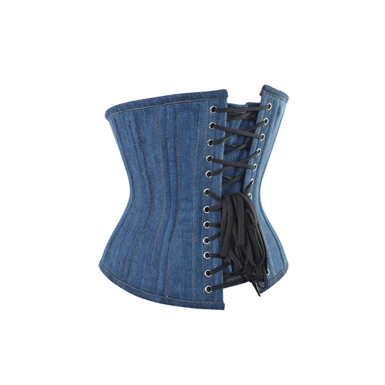 Custom Blue Denim Underbust Corset Top 
