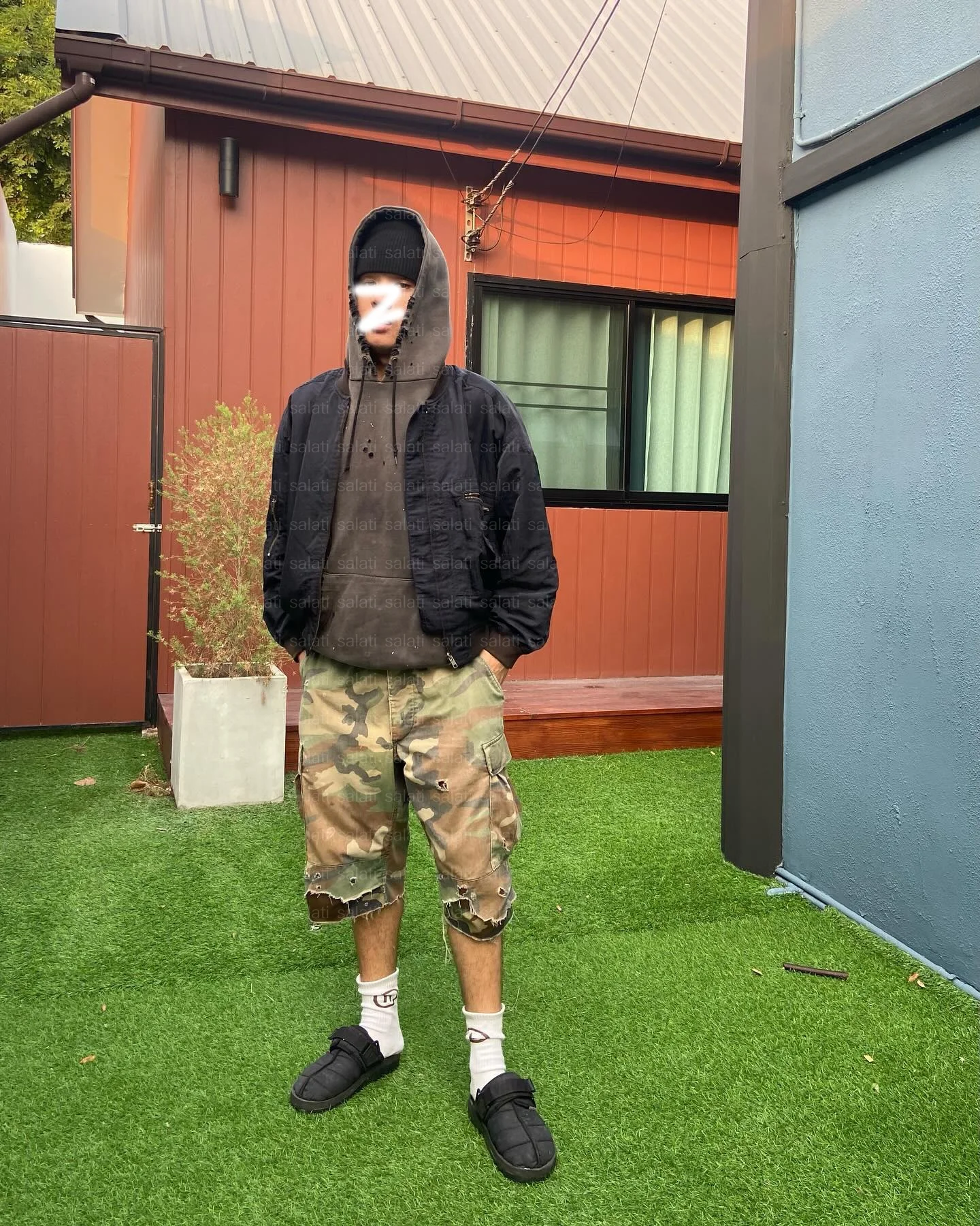 Denim Jean Short Custom Bermuda Tactical High Waist Heavy Cotton Baggy Heavyweight Oversized Camouflage Camo Cargo Short for Men gallery 4