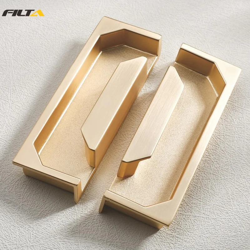 Modern Bedroom Furniture Hidden Pulls Kitchen Drawer Zinc Alloy