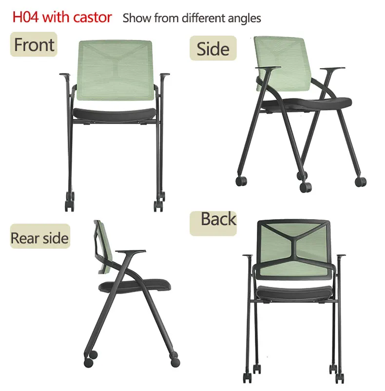 product new design mid back folding conference training chair student chair with writing tablet-103