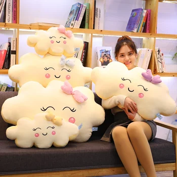 Giant New Style Kawaii Soft Cushion Lovely Smile Cloud Stuffed Plush Toys For Children Baby Kids Girl Gift Cloud Plush Pillow