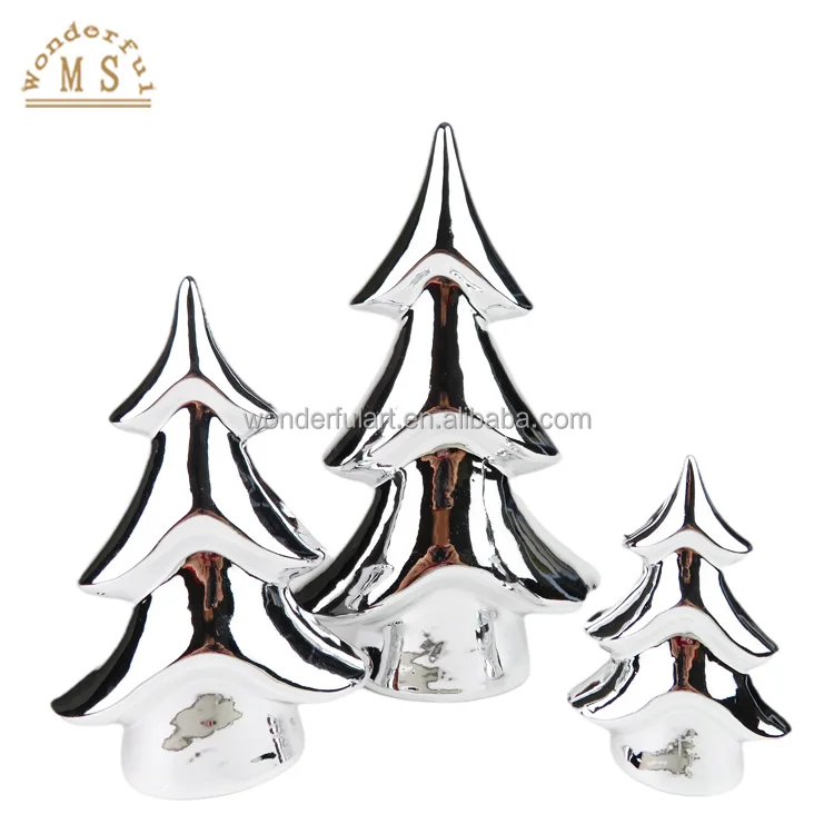 Wholesales Ceramic Water plated Christmas Trees dolomite  gift home decoration arts&crafts